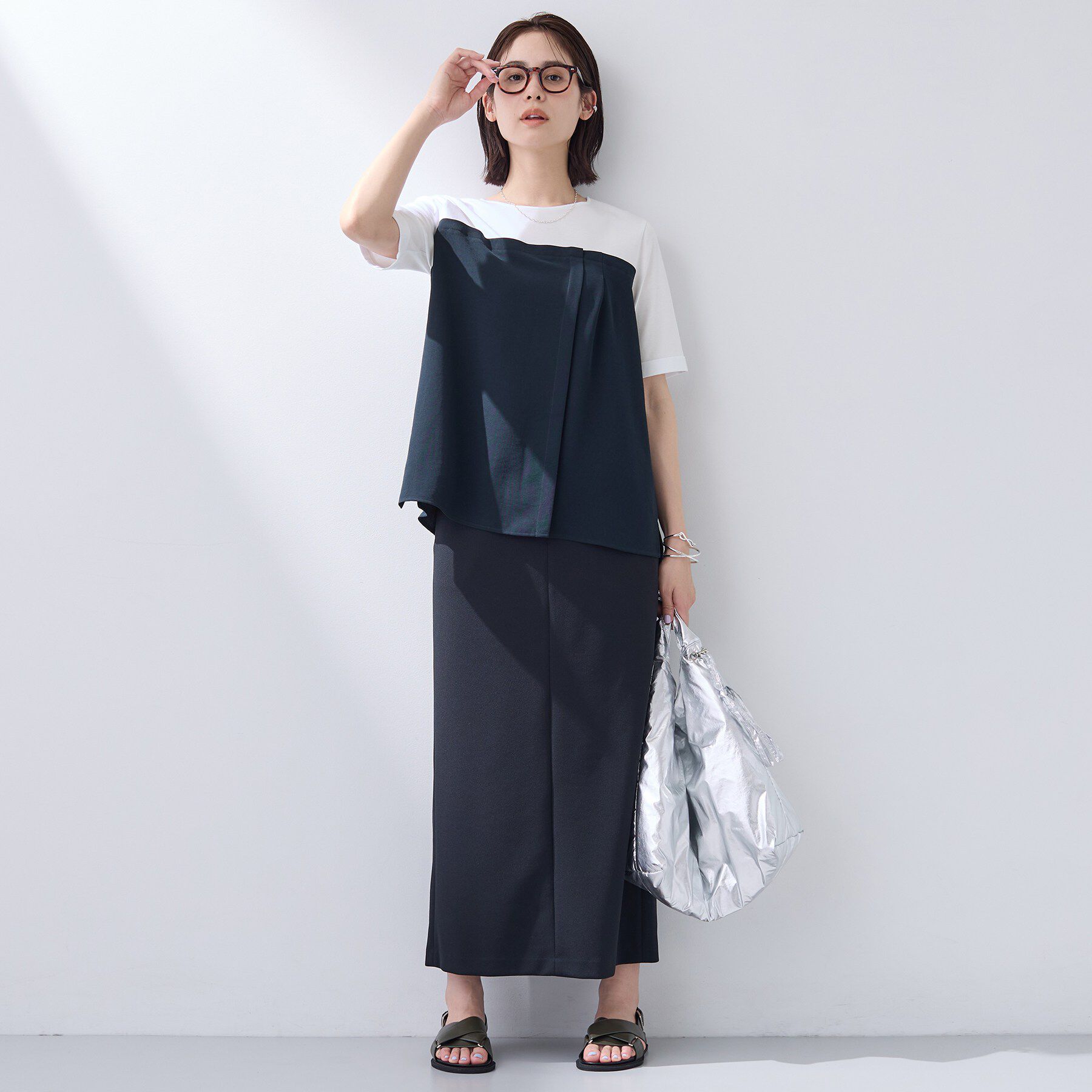 INDIVI「【着る日傘／SETUP可能】ビスチェレイヤード風トップス」|Tシャツ・カットソー|