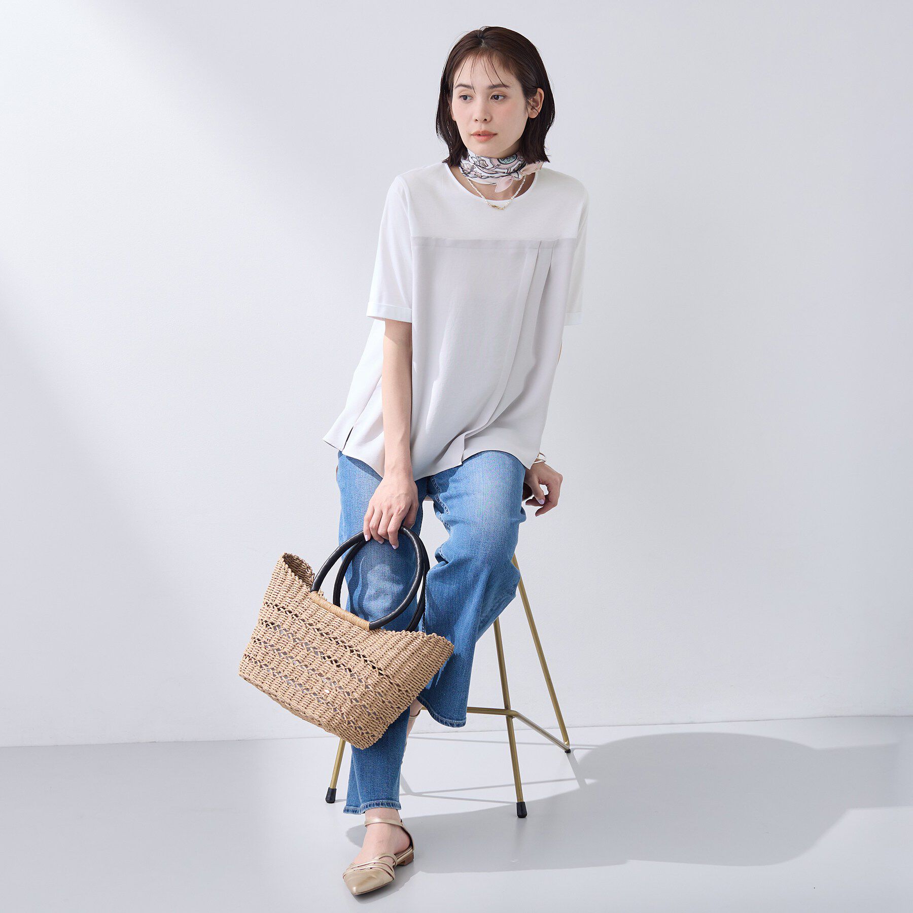 INDIVI「【着る日傘／SETUP可能】ビスチェレイヤード風トップス」|Tシャツ・カットソー|