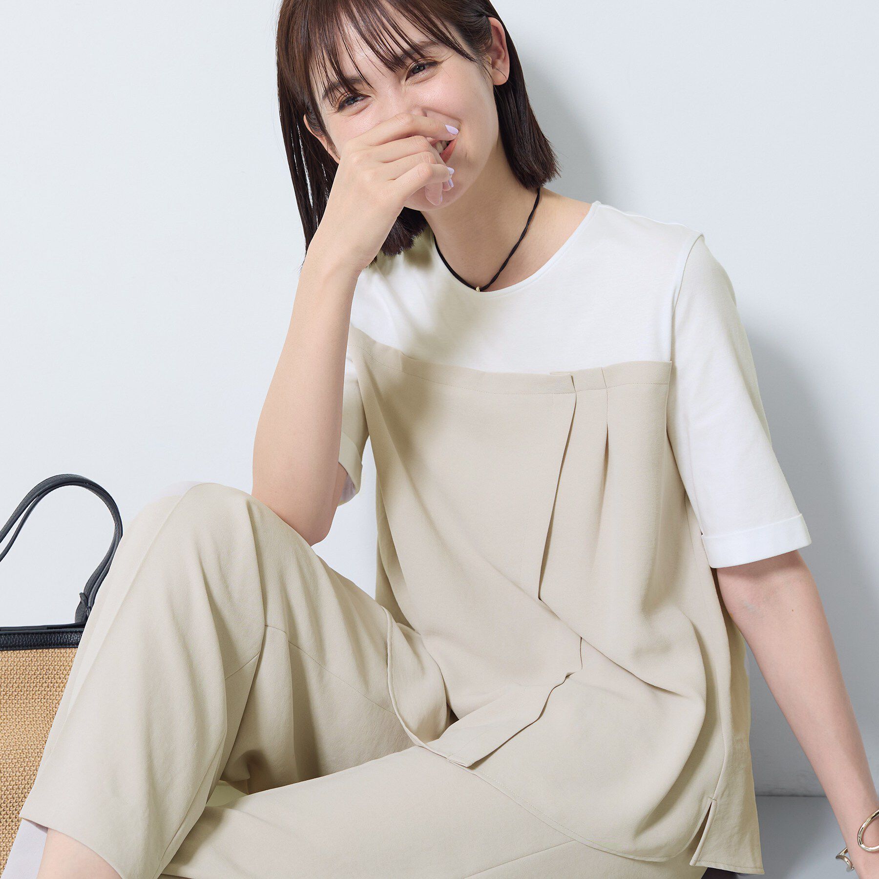 INDIVI「【着る日傘／SETUP可能】ビスチェレイヤード風トップス」|Tシャツ・カットソー|