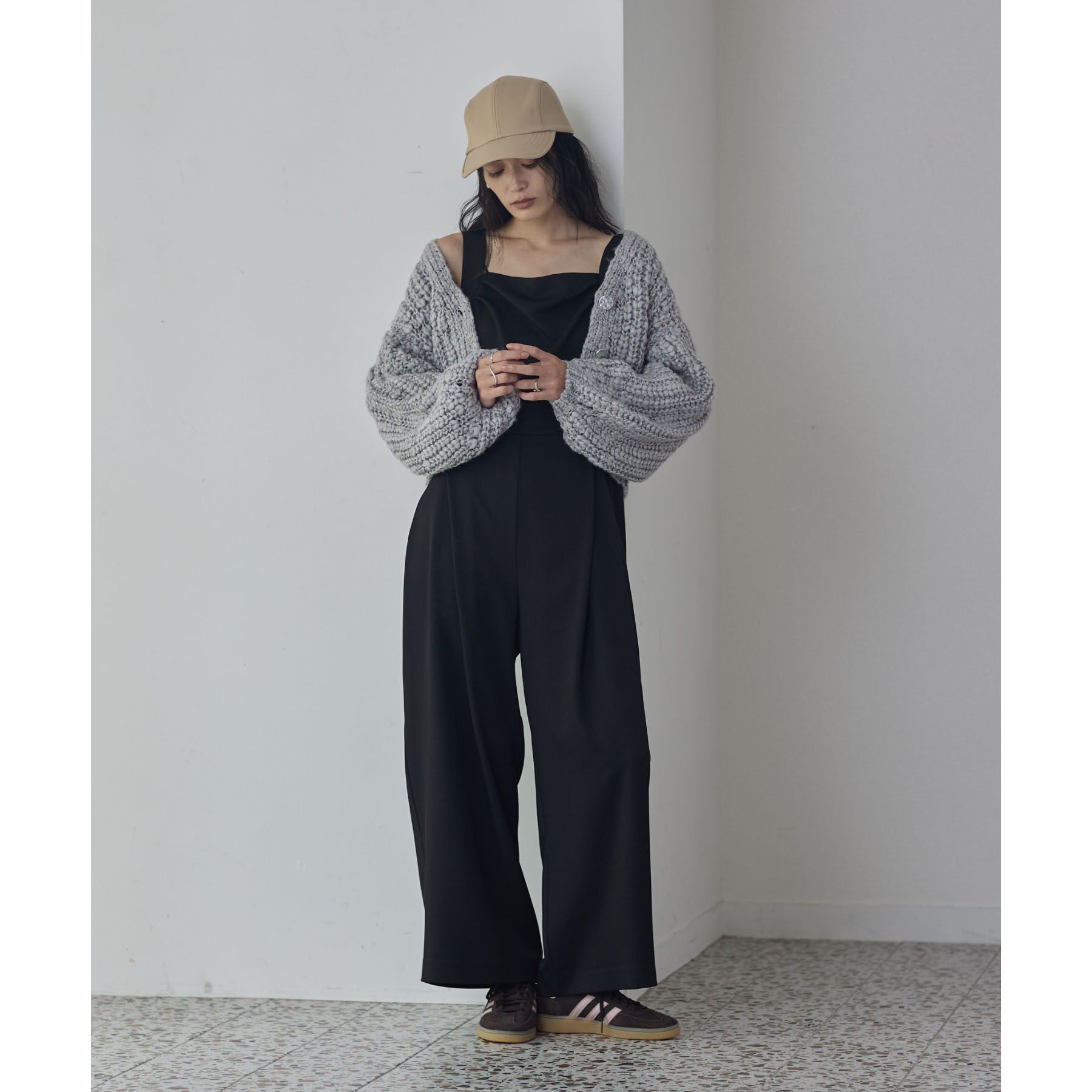 GALLEST「ドレープフォルムサロペット」|オールインワン|