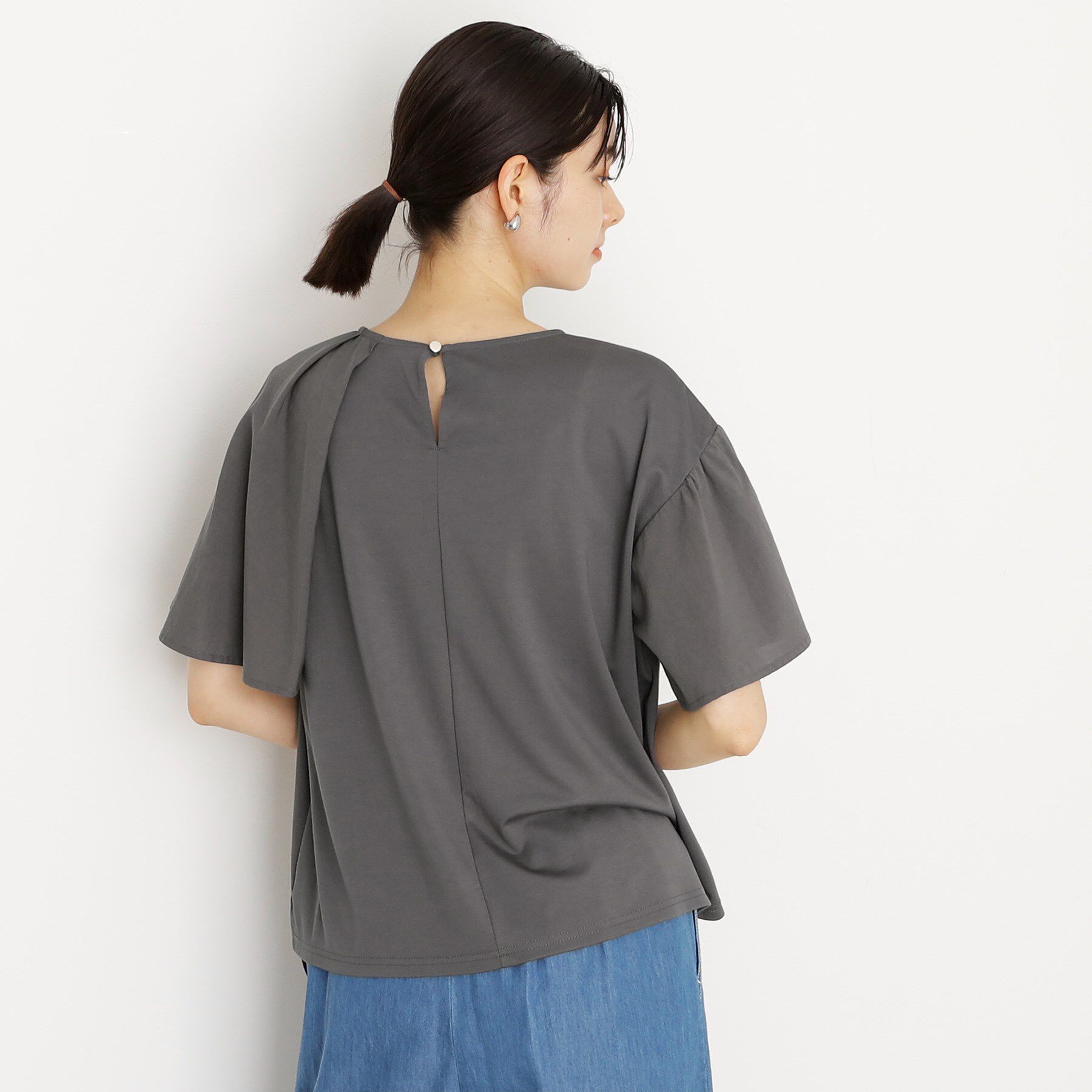 THE SHOP TK「アシメケープ風プルオーバー【接触冷感/洗濯機OK】」|Tシャツ・カットソー|