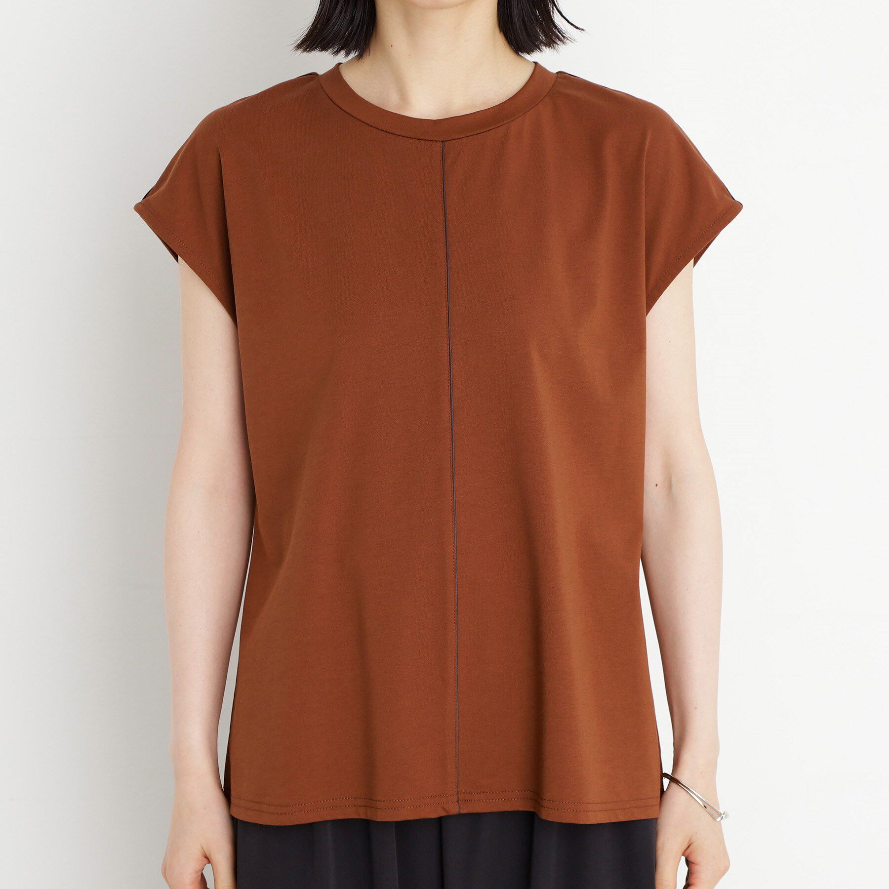 THE SHOP TK「合皮パイピングフレンチTシャツ【洗える】」|Tシャツ・カットソー|