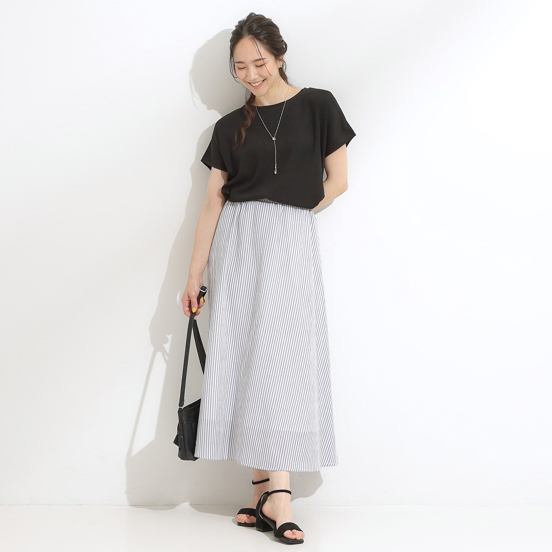SHOO･LA･RUE「【S-LL】ブラウス見えする 軽やかな着心地の しぼしぼトップス」|Tシャツ・カットソー|