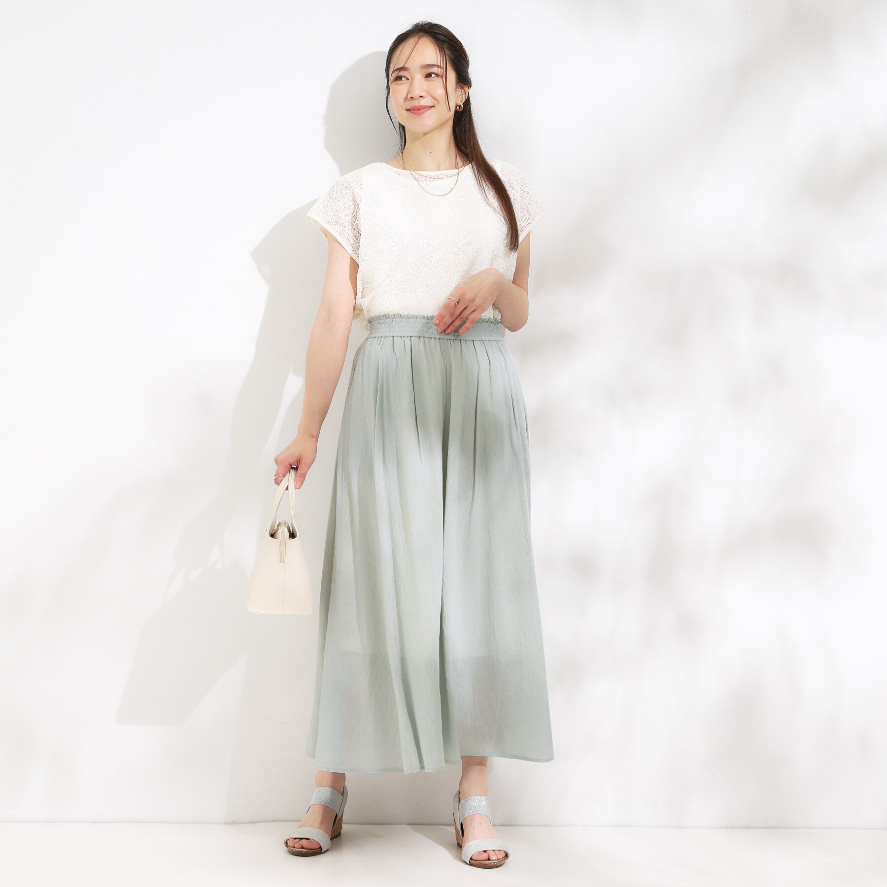 SHOO･LA･RUE「【S-LL/裏地ひんやり】エアリーで涼やか 大人のシアースカーチョ」|その他|