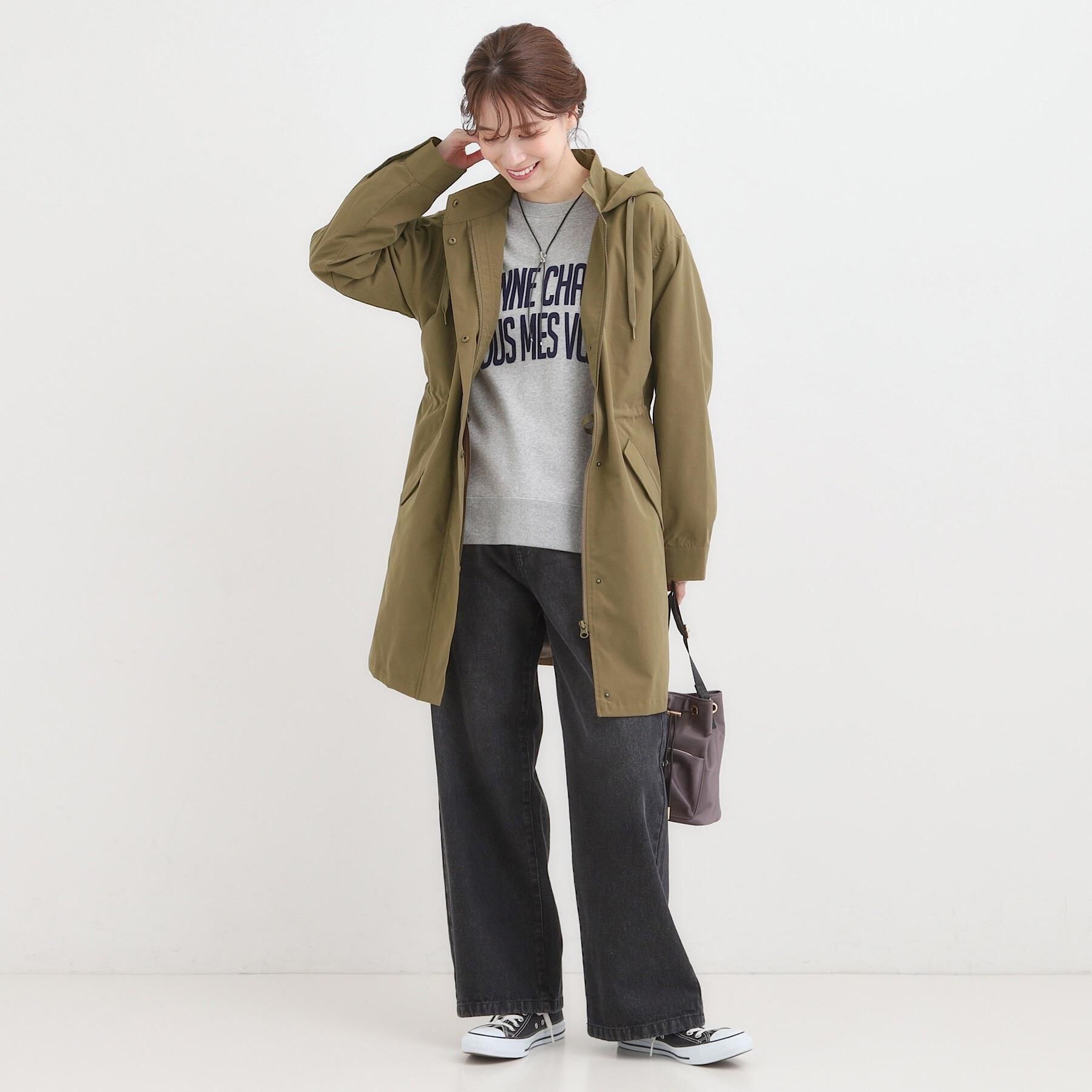 SHOO･LA･RUE「【高レビュー/S-LL】脚のラインを拾いにくい デニムワイドパンツ」|デニム|