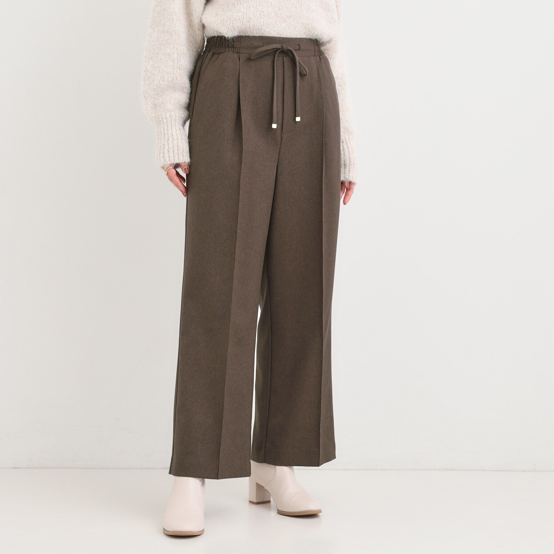 SHOO･LA･RUE「【洗濯機可/S-LL/高レビュー】上品シルエットで美しい イージーワイドパンツ」|その他|
