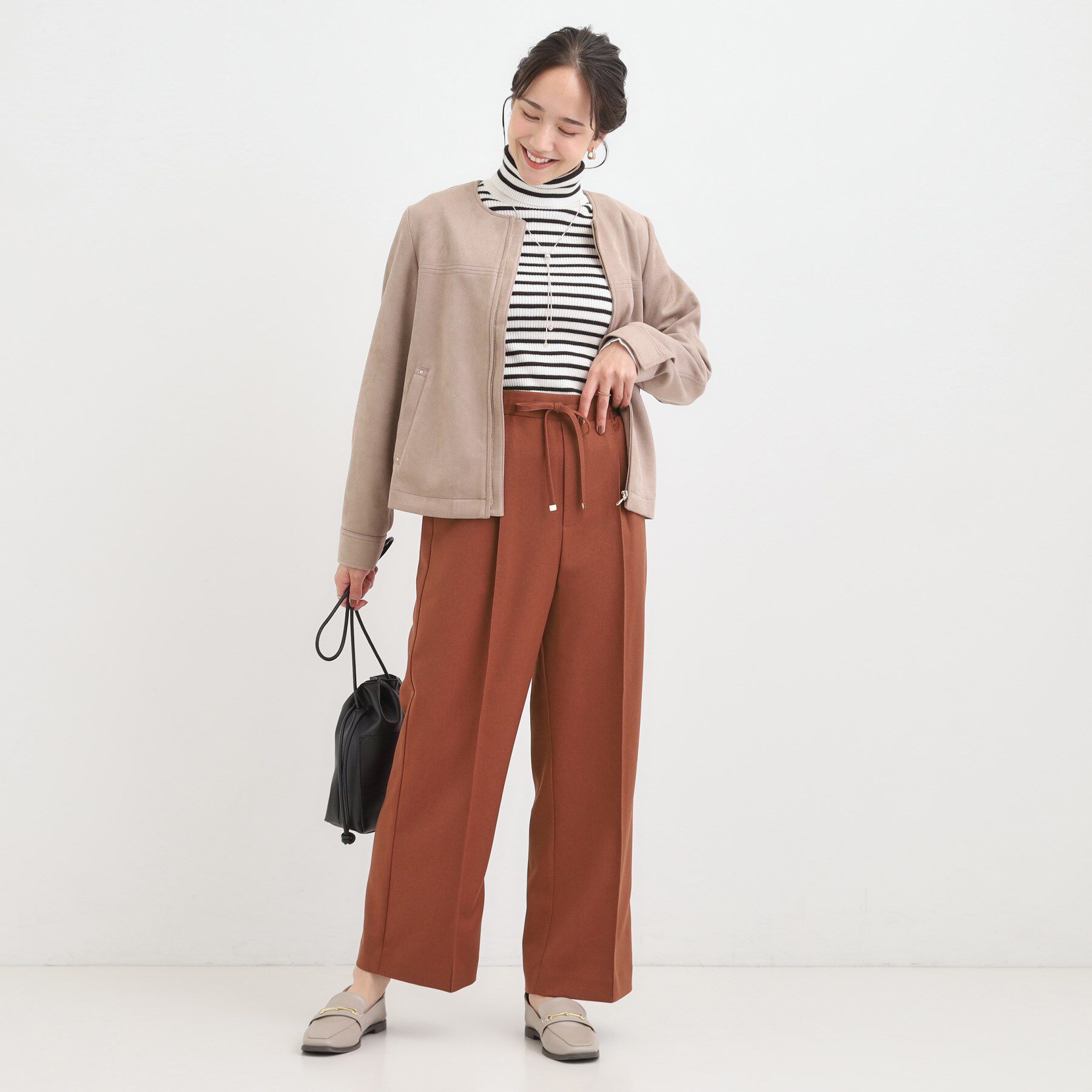 SHOO･LA･RUE「【洗濯機可/S-LL/高レビュー】上品シルエットで美しい イージーワイドパンツ」|その他|