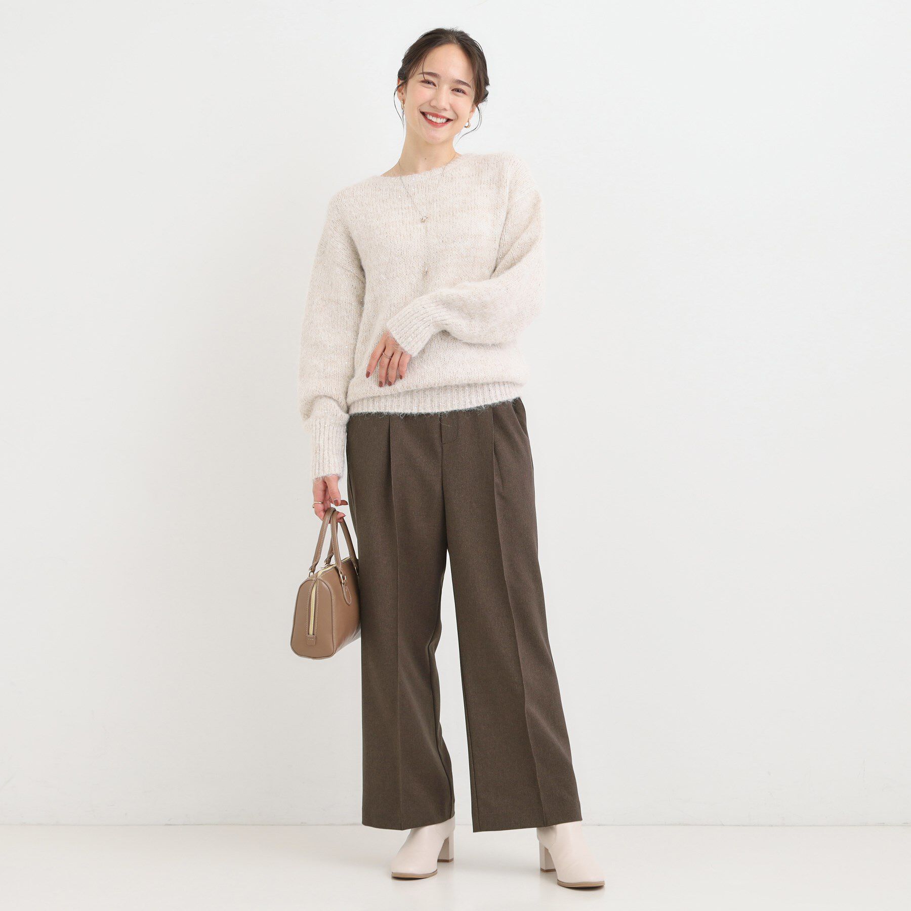 SHOO･LA･RUE「【洗濯機可/S-LL/高レビュー】上品シルエットで美しい イージーワイドパンツ」|その他|