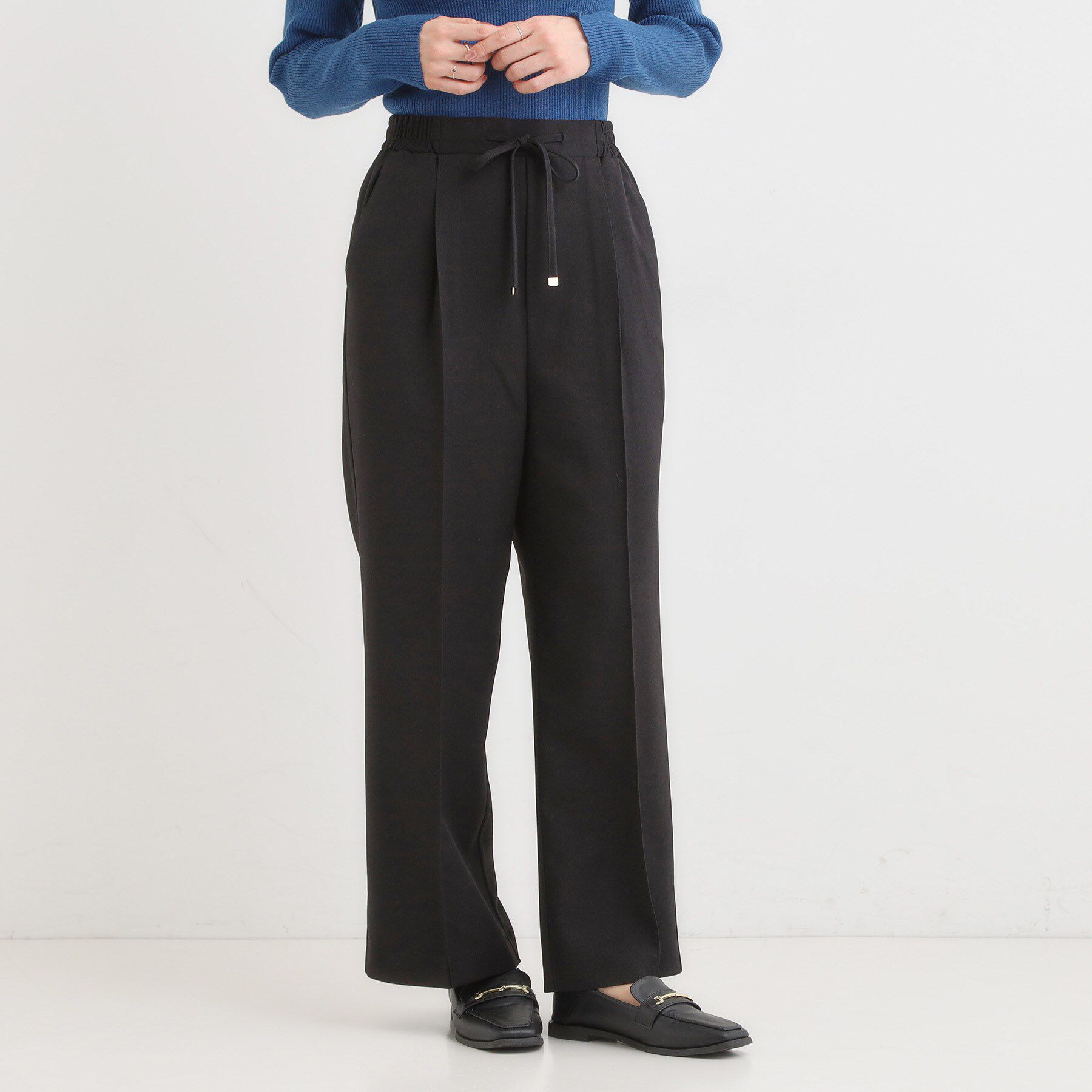 SHOO･LA･RUE「【洗濯機可/S-LL/高レビュー】上品シルエットで美しい イージーワイドパンツ」|その他|