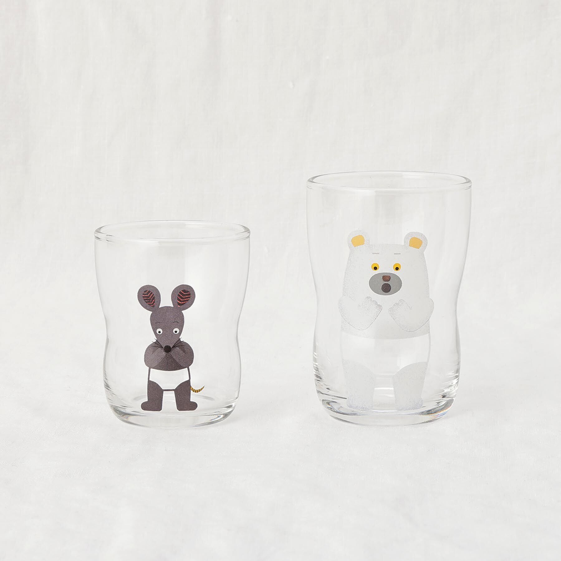 212 KITCHEN STORE「つよいこグラスS＆Mセットしろくまのパンツ」|グラス・マグカップ|