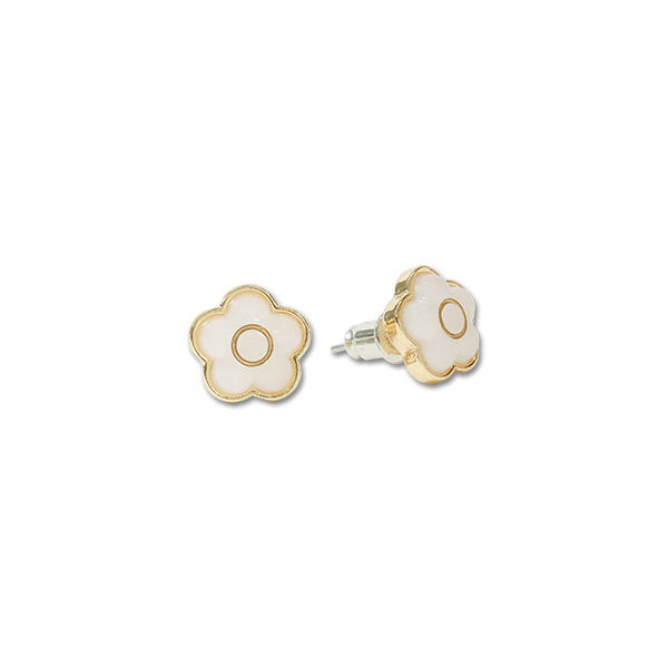MARY QUANT「マーブルキャンディデイジー ピアス」|ピアス|ホワイト