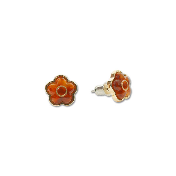 MARY QUANT「マーブルキャンディデイジー ピアス」|ピアス|ブラウン