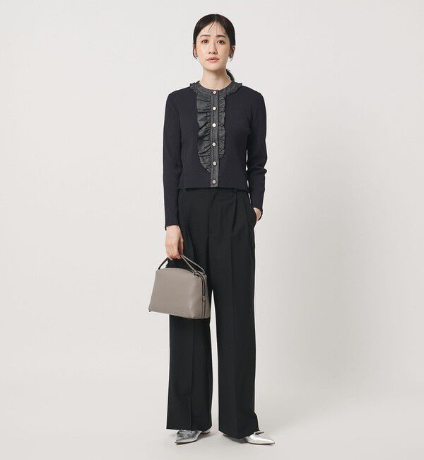 UNITED ARROWS「デニムライク フリル カーディガン ‐ウォッシャブル‐」|カーディガン|