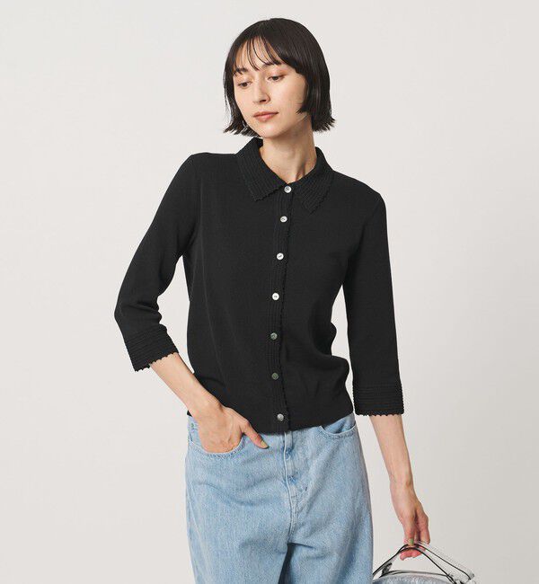 UNITED ARROWS「クロシェ ポロカーディガン ‐ウォッシャブル‐」|カーディガン|