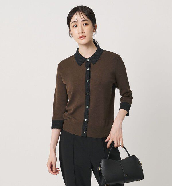 UNITED ARROWS「クロシェ ポロカーディガン ‐ウォッシャブル‐」|カーディガン|