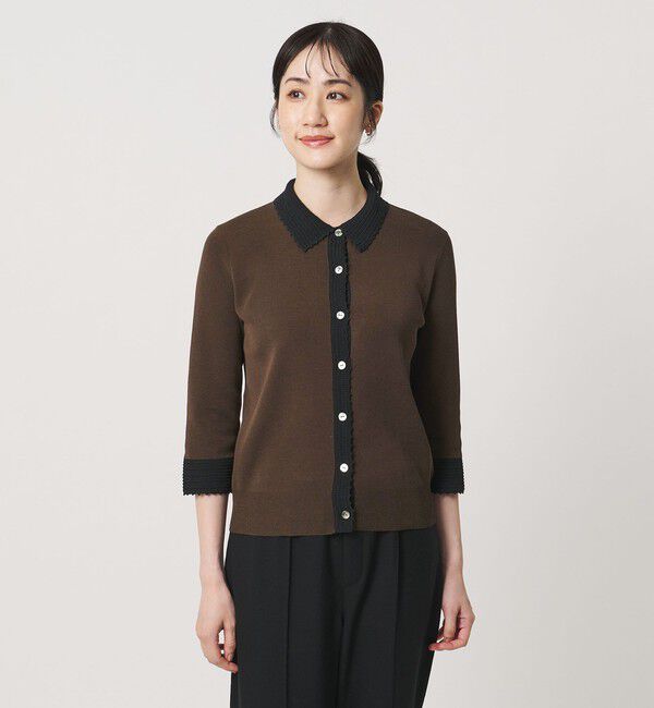 UNITED ARROWS「クロシェ ポロカーディガン ‐ウォッシャブル‐」|カーディガン|