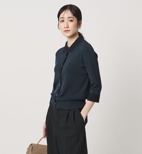 UNITED ARROWS「クロシェ ポロカーディガン ‐ウォッシャブル‐」|カーディガン|