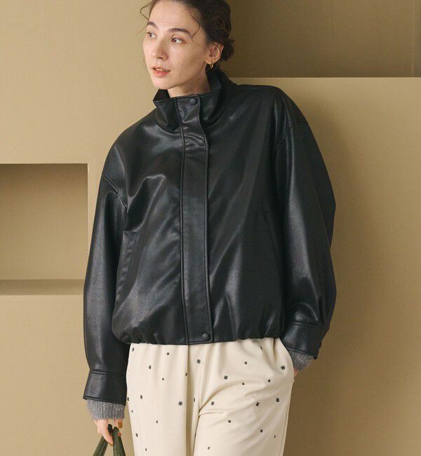 BEAUTY&YOUTH UNITED ARROWS「レザーライク スタンドカラー ブルゾン」|その他|