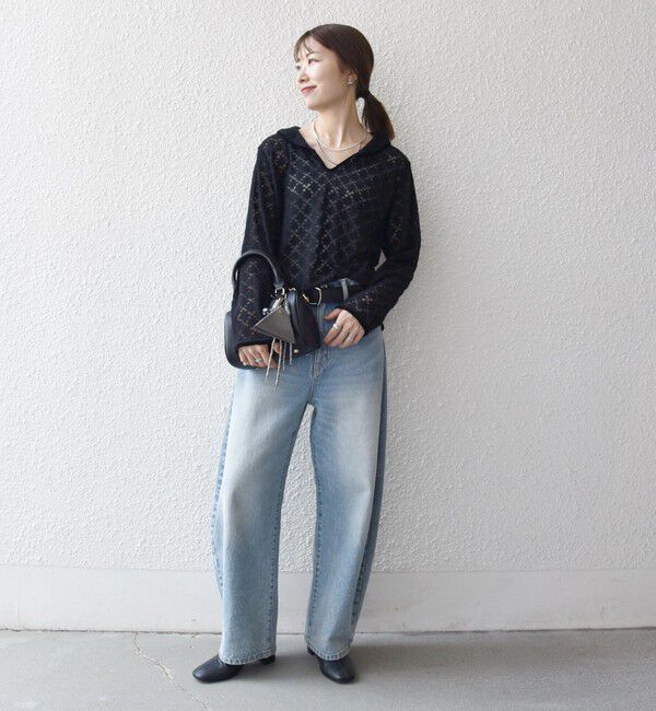 SHIPS any「SHIPS any:〈手洗い可能〉起毛 レース パイピング プルオーバー」|Tシャツ・カットソー|