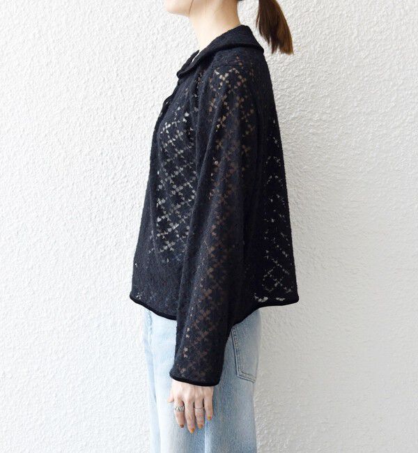 SHIPS any「SHIPS any:〈手洗い可能〉起毛 レース パイピング プルオーバー」|Tシャツ・カットソー|