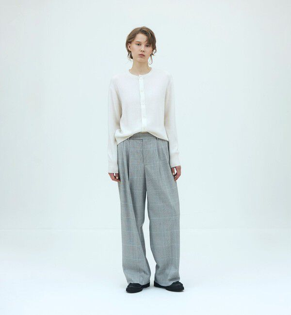 GALERIE VIE「ライトフラノストレッチ タックストレートパンツ」|スラックス|