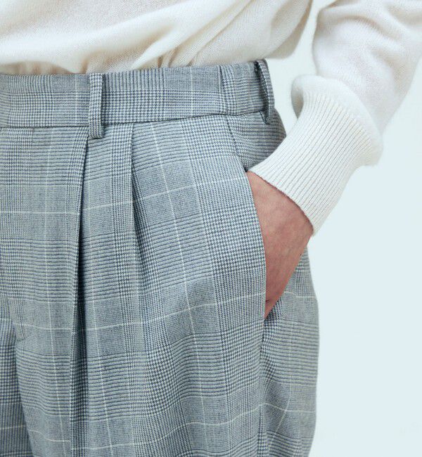 GALERIE VIE「ライトフラノストレッチ タックストレートパンツ」|スラックス|