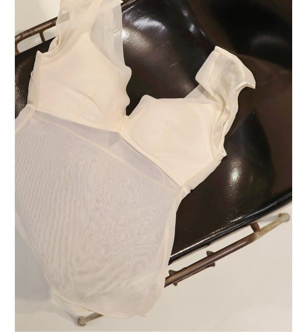 Plage「《追加》NICENICE MOMENT / ナイスナイスモーメント MESH FRENCH SL TOP 2」|インナー|ベージュ