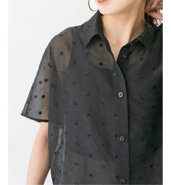 Spick and Span「シアードットサークルシャツ」|シャツ・ブラウス|ブラック