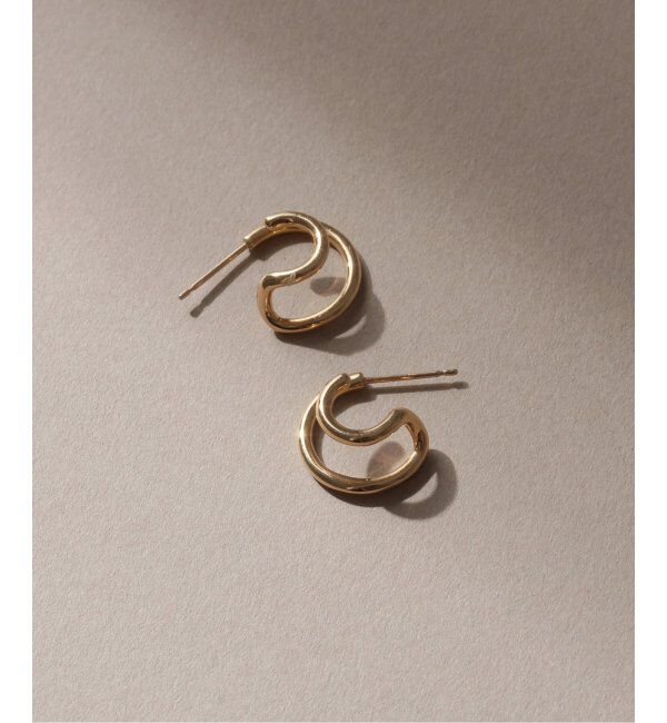 Lilas by Spick&Span「ダブルループピアス K10（両耳）」|ピアス|ゴールド