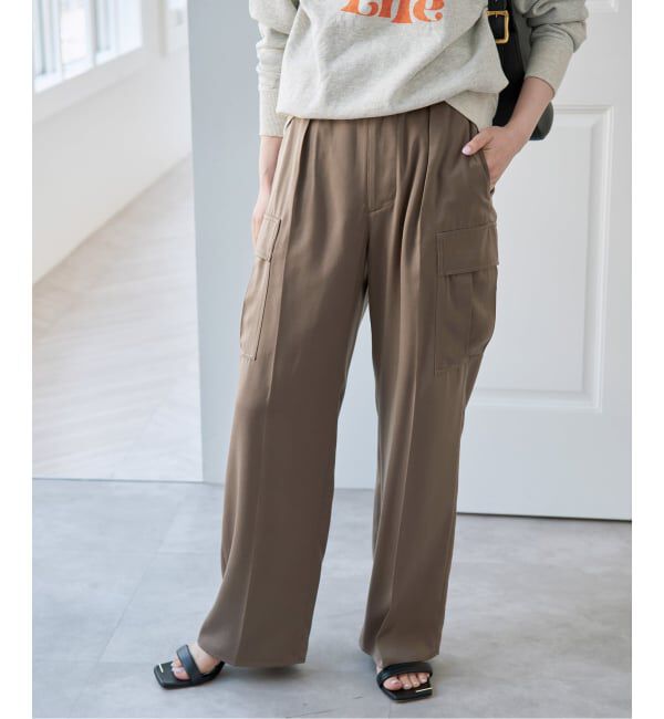 Spick and Span「スエードサテンカーゴパンツ」|カーゴ|