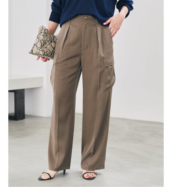 Spick and Span「スエードサテンカーゴパンツ」|カーゴ|