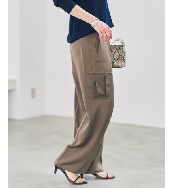 Spick and Span「スエードサテンカーゴパンツ」|カーゴ|