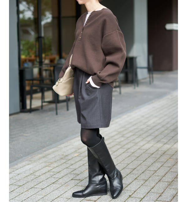 Spick and Span「《WEB限定カラー有り / 追加》メタルボタンヘンリーネックニット」|ニット・セーター|