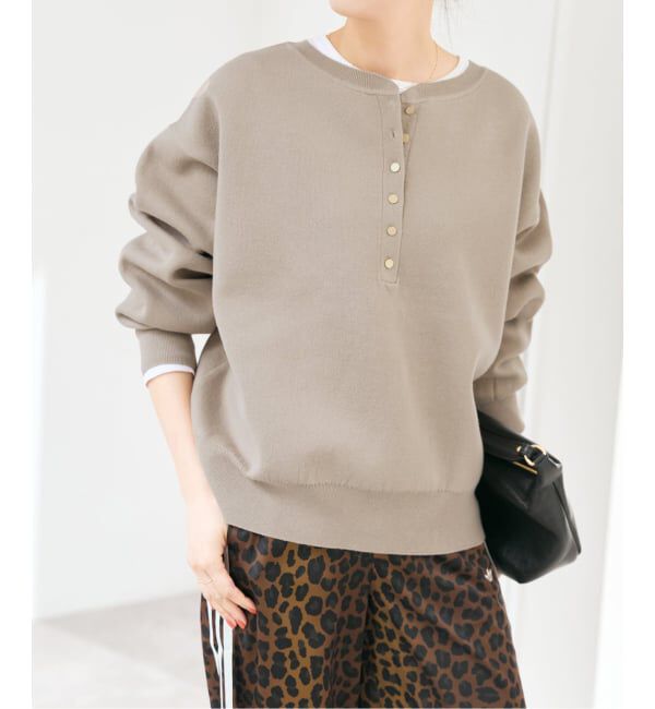 Spick and Span「《WEB限定カラー有り / 追加》メタルボタンヘンリーネックニット」|ニット・セーター|
