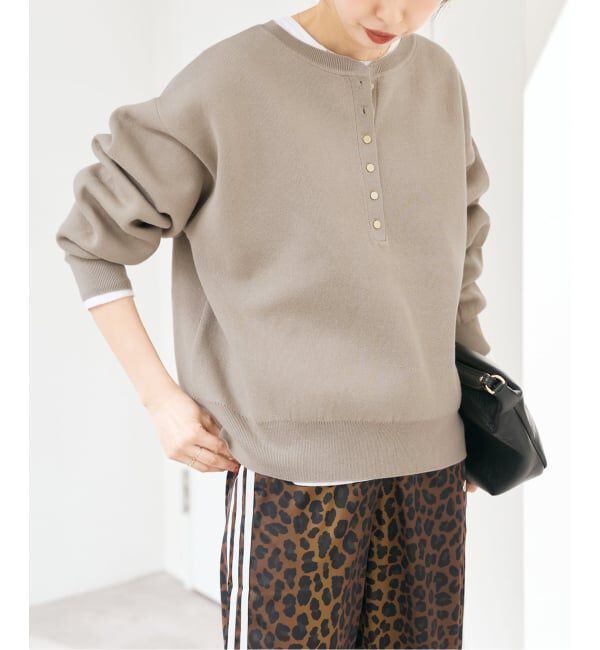 Spick and Span「《WEB限定カラー有り / 追加》メタルボタンヘンリーネックニット」|ニット・セーター|