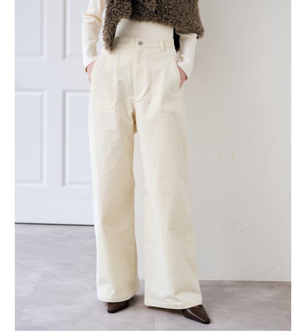 U by SPICK&SPAN「《予約》コーデュロイストレッチパンツ」|その他|ホワイト