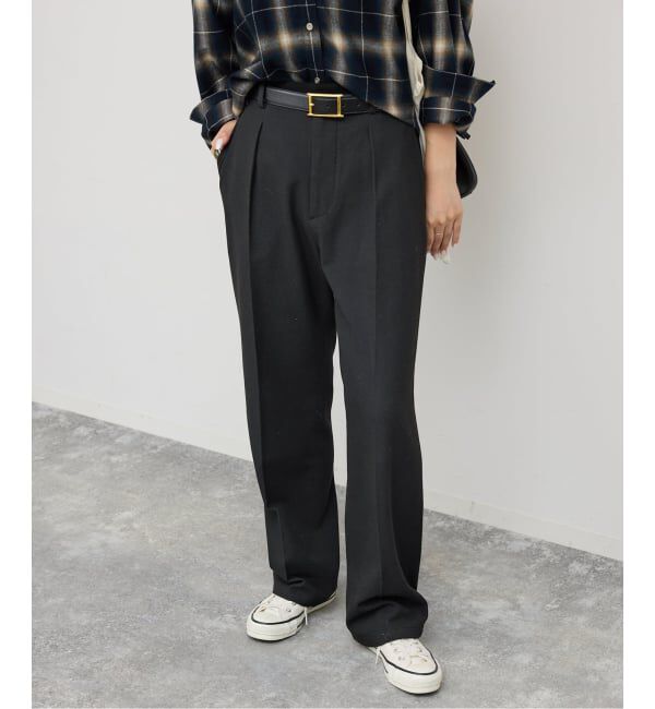 Spick and Span「《手洗い可 / 追加予約》起毛タックテーパードパンツ」|スラックス|