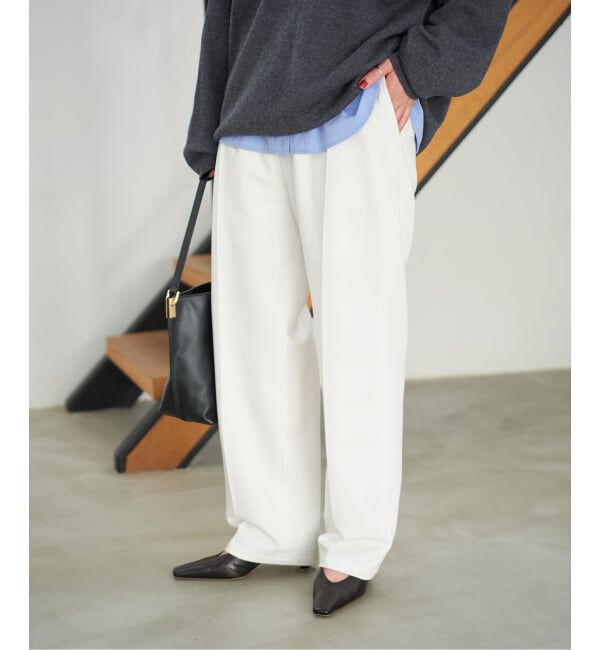Spick and Span「《手洗い可 / 追加予約》起毛タックテーパードパンツ」|スラックス|