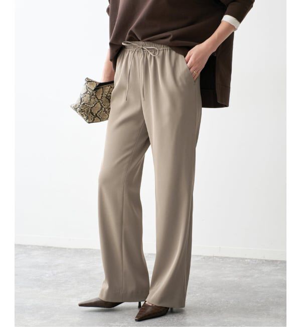 Spick and Span「ツイルイージーパンツ」|スラックス|ベージュ