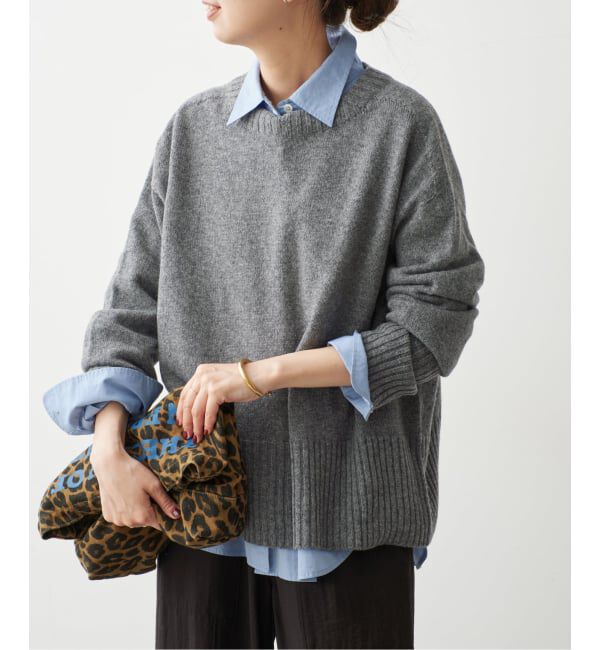 Spick and Span「ウォッシャブルウールボートネックプルオーバー」|ニット・セーター|グレーA