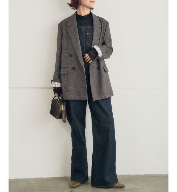 Spick and Span「《セットアップ可》メランジウールダブルブレストジャケット」|テーラードジャケット|