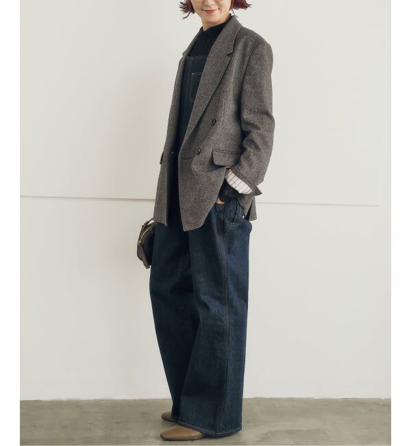 Spick and Span「《セットアップ可》メランジウールダブルブレストジャケット」|テーラードジャケット|