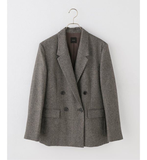 Spick and Span「《セットアップ可》メランジウールダブルブレストジャケット」|テーラードジャケット|
