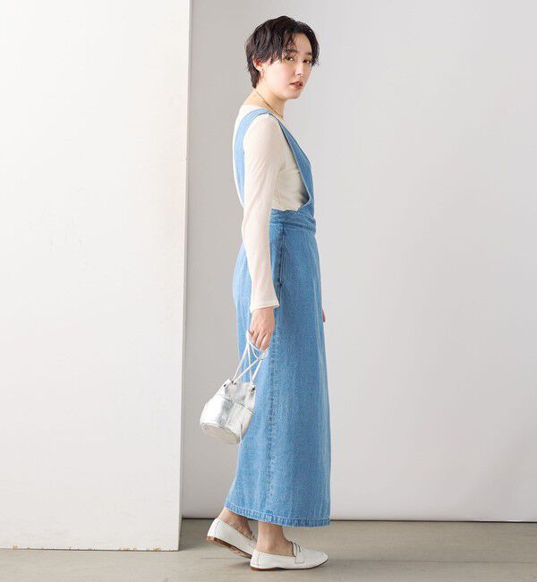 Rie Miller「【RM denim】ワンショルダーデニムジャンパースカート」|ワンピース|