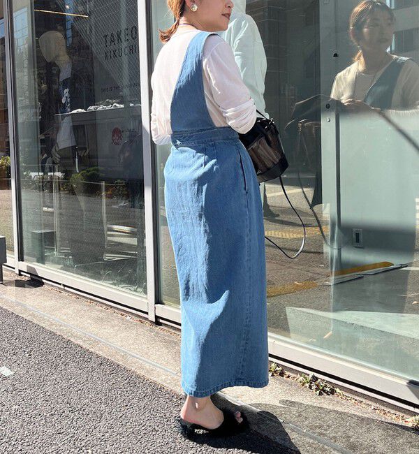 Rie Miller「【RM denim】ワンショルダーデニムジャンパースカート」|ワンピース|