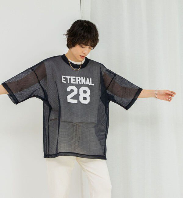 Rie Miller「ダンボールメッシュプリントTシャツ」|Tシャツ・カットソー|