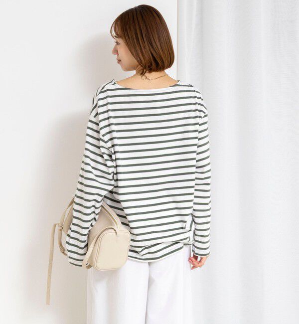 NOLLEY'S「【WEB限定】ウォッシャブルボーダープリントロンTee」|Tシャツ・カットソー|