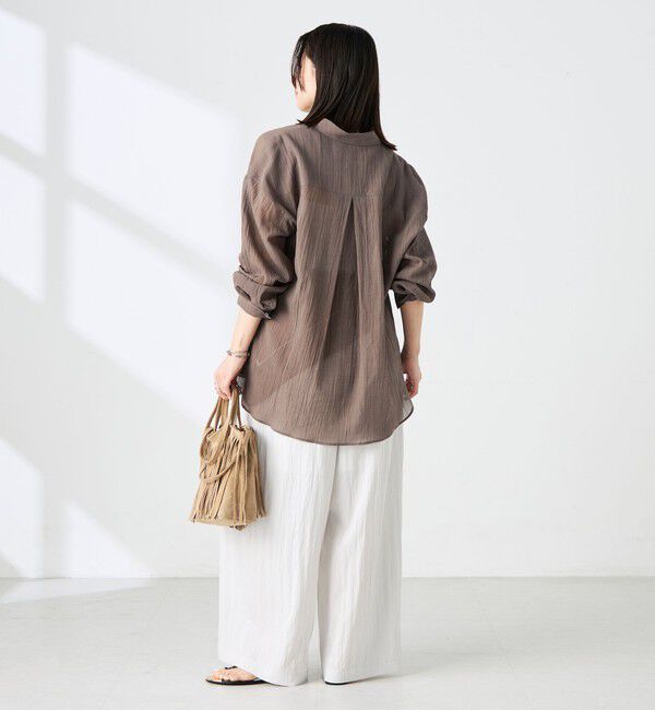 NOLLEY'S「ウォッシャブルキャッチワッシャーシアーシャツ」|シャツ・ブラウス|