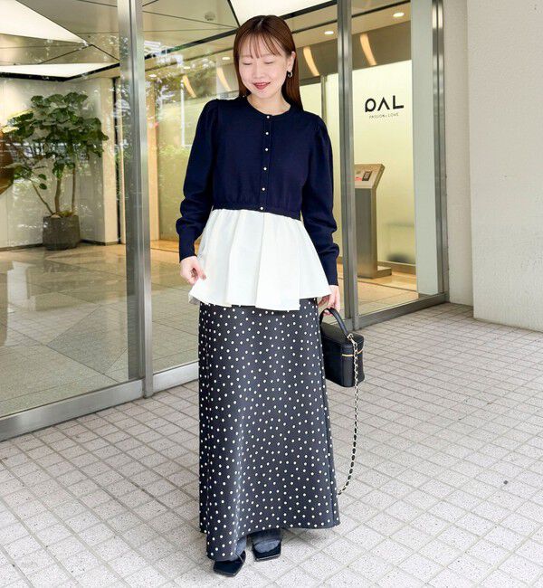 NOLLEY'S sophi「《手洗い可能》布帛ペプラムパール釦プルオーバー」|ニット・セーター|