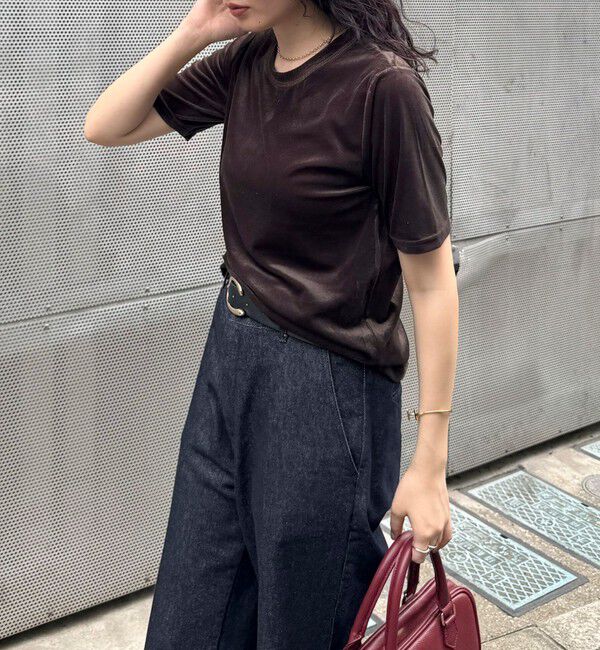 fredy emue「ベロア半袖Tシャツ」|Tシャツ・カットソー|